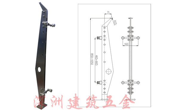 不锈钢护栏立柱CAD图