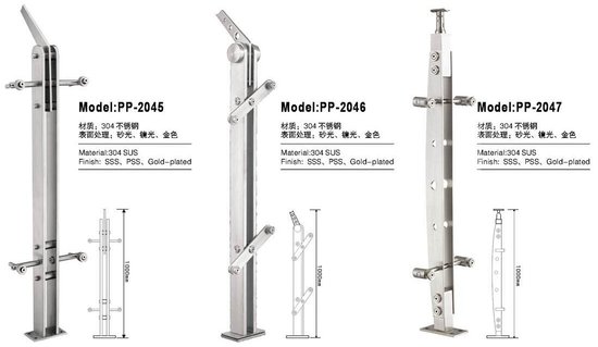不锈钢工程立柱常用的多种款式