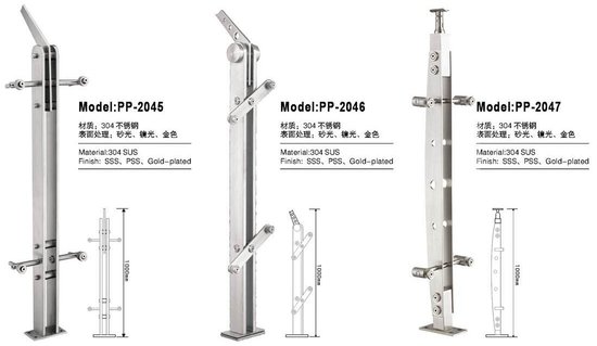 不锈钢栏杆立柱的常见款式